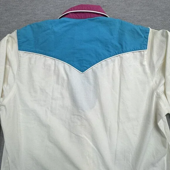 Vintage The San Angelo Collection 80s Western Shirt Mens 48 Multicolor Cotton - Picture 15 of 15